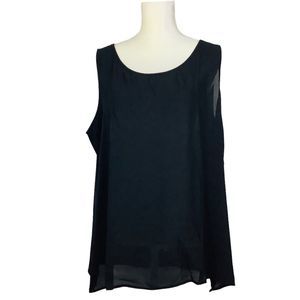 The Pioneer Woman Tank Top XXL 2XL Black Sleeveless Semi Sheer Pullover Blouse